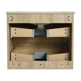 Wall Mounted Bathroom Vanity With Sink, 2 Soft Close Drawers