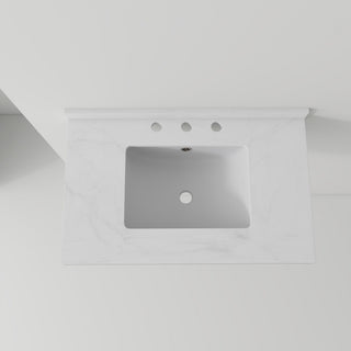 Basin Sink, 0.6" Ultra Thin Profile, Triple Faucet Holes, Sink Only