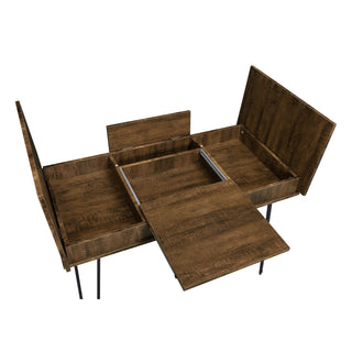 Writing Desk With 4 Hidden Storages - Brown