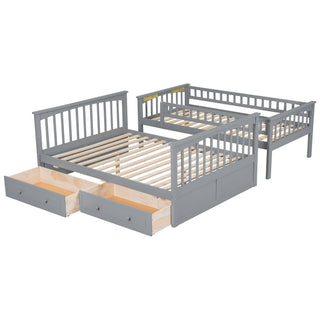 Bunk Bed With Drawers, Convertible Storage Bed