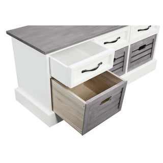 3 Drawer Storage Bench With Removable Baskets - Gray