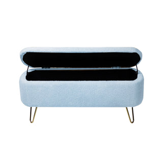 Storage Ottoman Bench For End Of Bed Legs, Modern Camel Faux Fur Entryway Bench Upholstered Padded With Storage For Living Room Bedroom