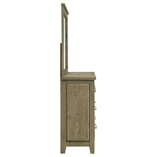 Pelton - 6 Drawer Dresser With Mirror - Oak