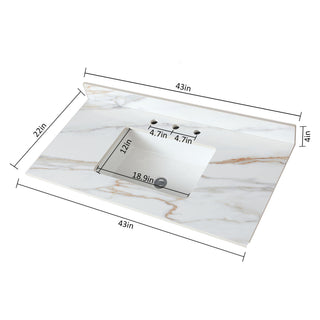 Vanity Top With Undermount Sink And Backsplash, Sintered Stone