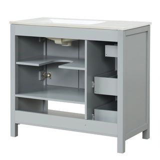 Modern Bathroom Vanity With Sink Top, 2 Doors And 2 Drawers