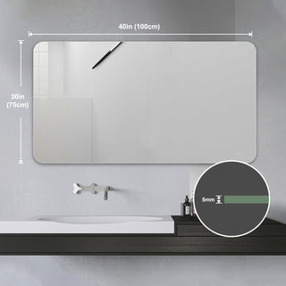 Bathroom Vanity Mirror, Wall Mounted Mirror For Bathroom Anti-Fog Waterproof - Clear