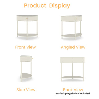 Demi Lune - Console Table With 2 Storage Drawers