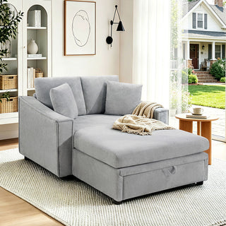 Modern Chaise Sofa With Hidden Storage For Living Room