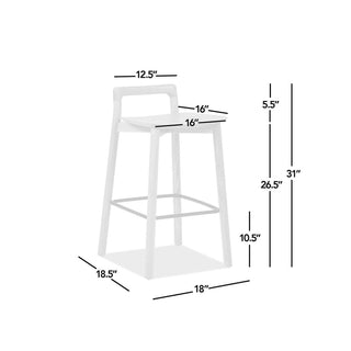 Sven - Modern Minimalist Low Back Counter Stool - Natural Blonde Ash