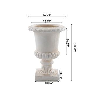 Roman Urn Planter Pot For Indoor / Outdoor - Beige White