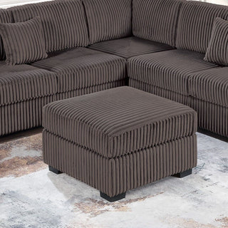 Upholstered L - Shaped 4 Piece Sectional Set With USB, Cocktail Ottoman