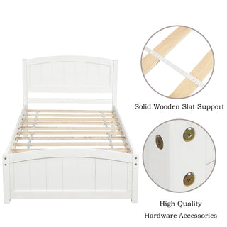 Platform Bed & Headboard, Footboard And Wood Slat Support