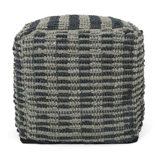 Walle - Fabric Square Pouf Ottoman And Floor Cushion Teal - Blue