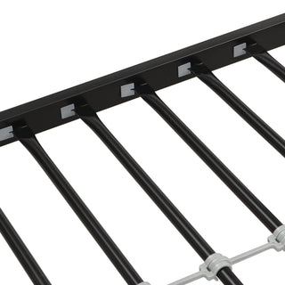 Modern Twin Over Full Metal Bunk Bed With Trundle And Dual Side Ladder And Metal Design - Black / Brown