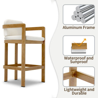 Bar Stool For Gardens And Patio (Set of 2) - Oak