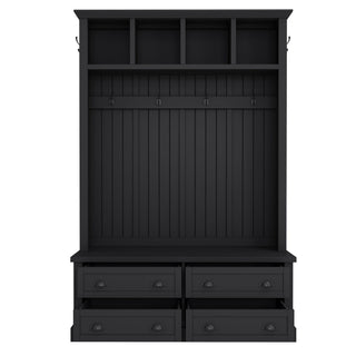 Hall Tree With 4 Drawers, Coat Rack With 6 Hooks