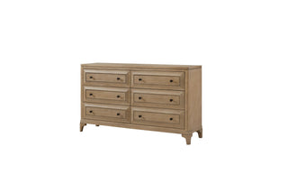 Queen Canopy Bedroom Set With A 2 Drawer Nightstand A Dresser With Poster Mirror And A Door Chest - Sand