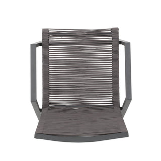 Outdoor Modern Aluminum Dining Chair Set With Rope Sea (Set of 2)