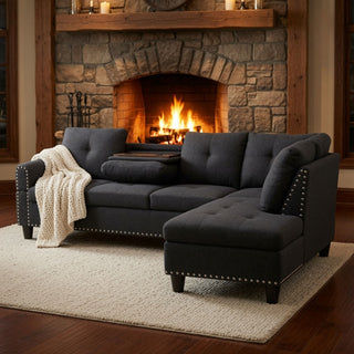 L - Shaped Sectional Sofa With Movable Left Chaise