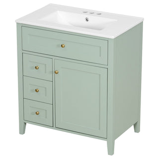 Bathroom Vanity With Sink, 3 Drawers And Adjustable Shelf, Freestanding Storage Unit