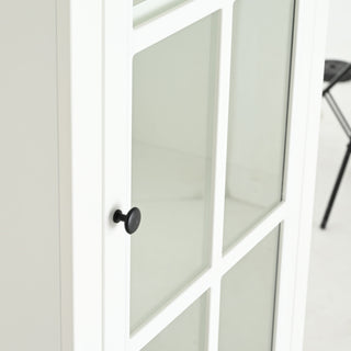 Retro Style Hutch Cabinet With Glass Door, China Cabinet For Home