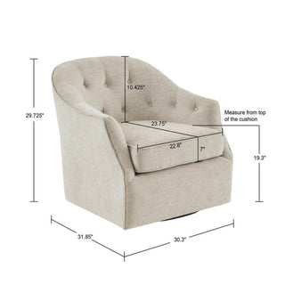 Calvin - Swivel Chair With 360 Degree Rotation - Beige