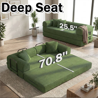 Convertible Sleeper Sofa Bed, 3 Seater Fold Out Couch With Mattress