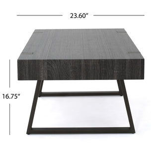 Abitha - Coffee Table With Industrial Powder Coated Metal Legs
