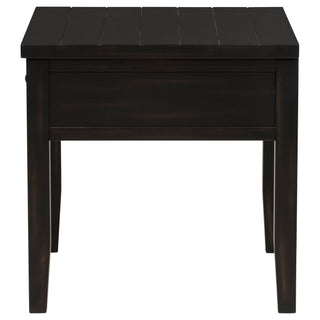 Sutter - 1 Drawer Square End Table - Dark Brown