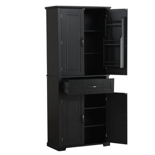 Bathroom Storage Cabinet With Doors And Drawer, Adjustable Shelf