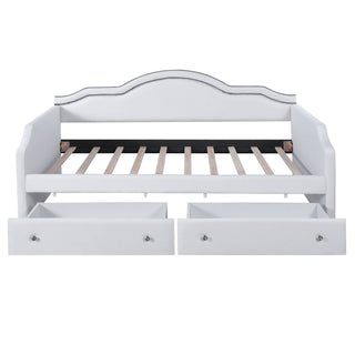 Upholstered Daybed With LED Lights And 2 Drawersme