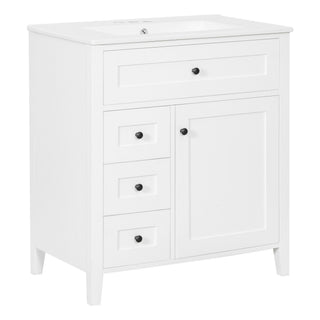 Bathroom Vanity With Sink, 3 Drawers And Adjustable Shelf, Freestanding Storage Unit