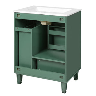 Bathroom Vanity With Sink, Deep Drawer, Door Shelf, 2 Tier Basket