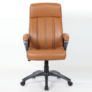 Executive Office High Back Ergonomic Desk Chair, Height Adjustable With Padded Armrest & 5 Point Base - Antique Brown