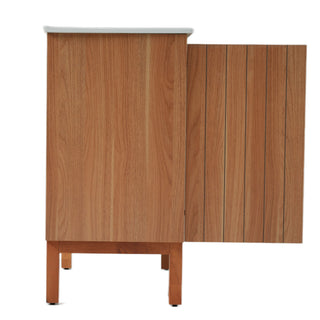 Bathroom Vanity With Sink, Minimalist Design, 45 Degrees Free Handle Doors - Antique Natural