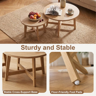 Round Nesting Stackable Tables For Living Room