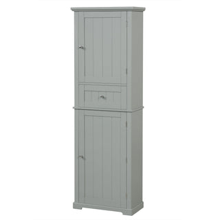 Tall Freestanding Bathroom Storage Cabinet With Drawer And Adjustable Shelf