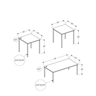 Table Set, Coffee, End, Contemporary, Modern (Set of 3)