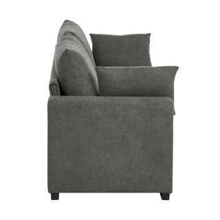 Upholstered Sofa With Toss Pillows - Dark Gray