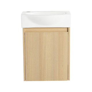 Modern Bathroom Vanity With Ceramic Basin, Wall Mounted Floating Sink Combo, Storage Cabinet