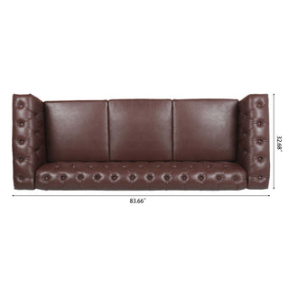Traditional Square Arm Removable Cushion 3 Seater Sofa