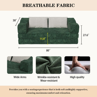 3 Seat Folding Floor Couch & King Size Bed Mattress