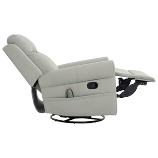 Manual Recliner Chair With 270 Degree Swivel, Massage & Heating, Dual Reclining Positions