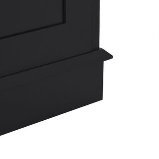 Tall Freestanding Bathroom Storage Cabinet With Adjustable Shelves And Side Hooks Board, Rectangle Design