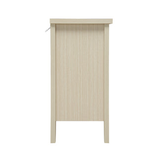 3 Drawer Buffet Sideboard With Adjustable Shelves, Storage Cabinet With Natural Seaweed Decor Doors For Living Room Kitchen Entryway - Natural