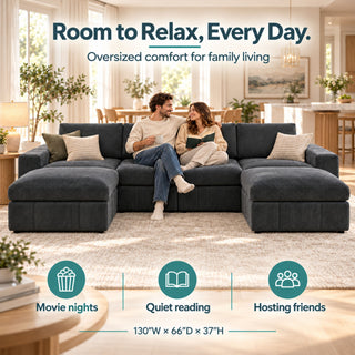 Modular Sectional Sofa, Reversible Set