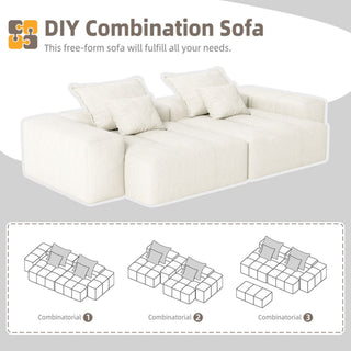 Modern Oversized Diy Combination Modular Sectional Sofa With Pillows