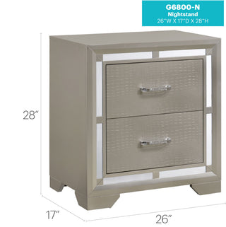 Elegant Nightstand - Silver Champagne