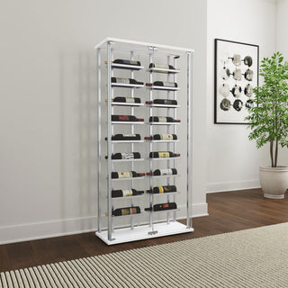 Wine Storage LED Curio Cabinet - Chrome