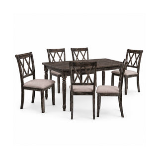 Claudia II - Weathered 7 Pieces Dining Room Set - Gray